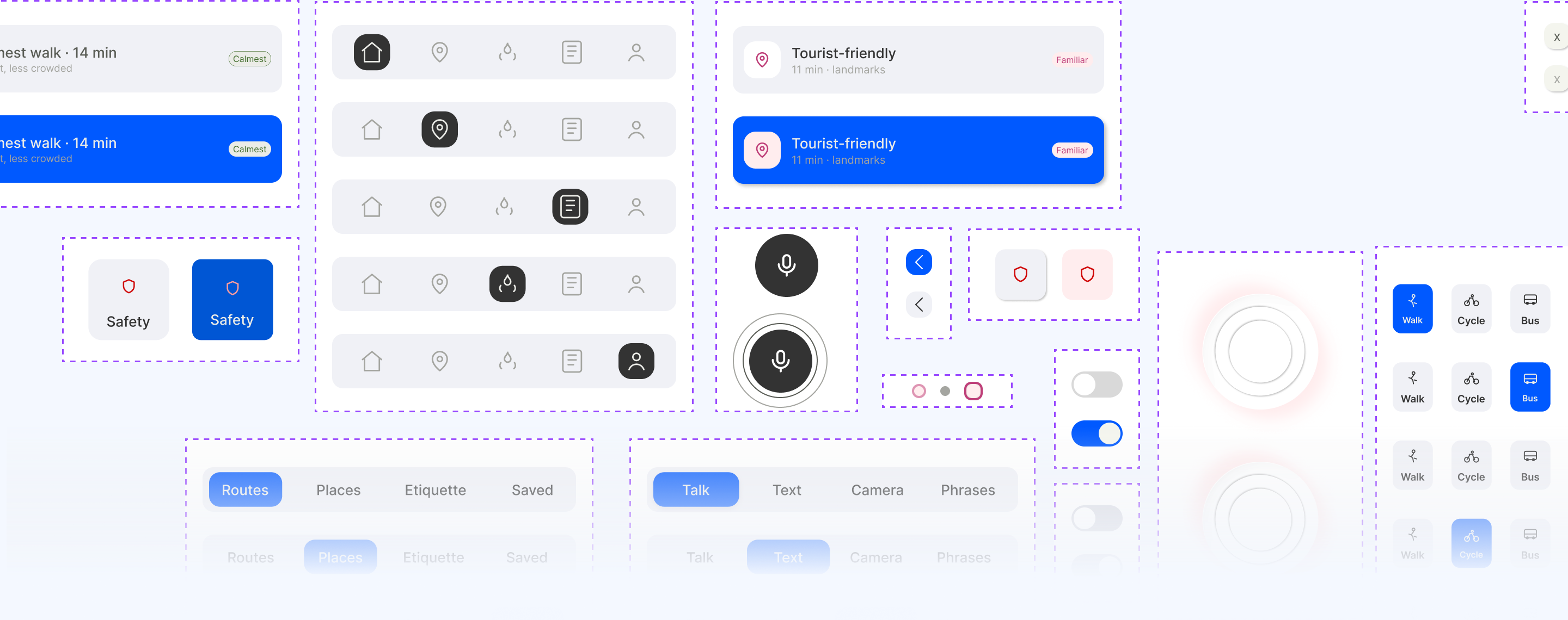 Travello UI components