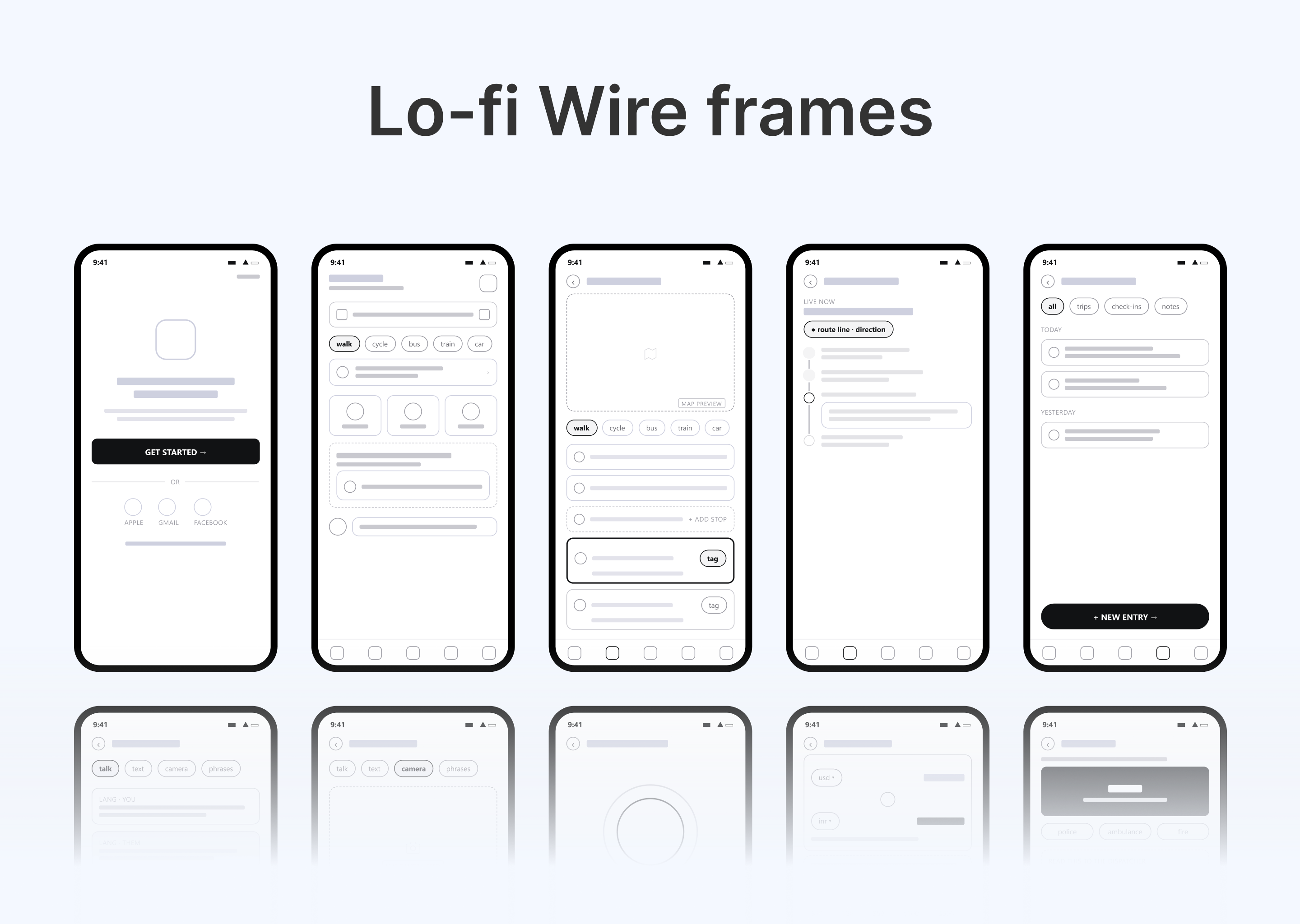 Travello home screen design