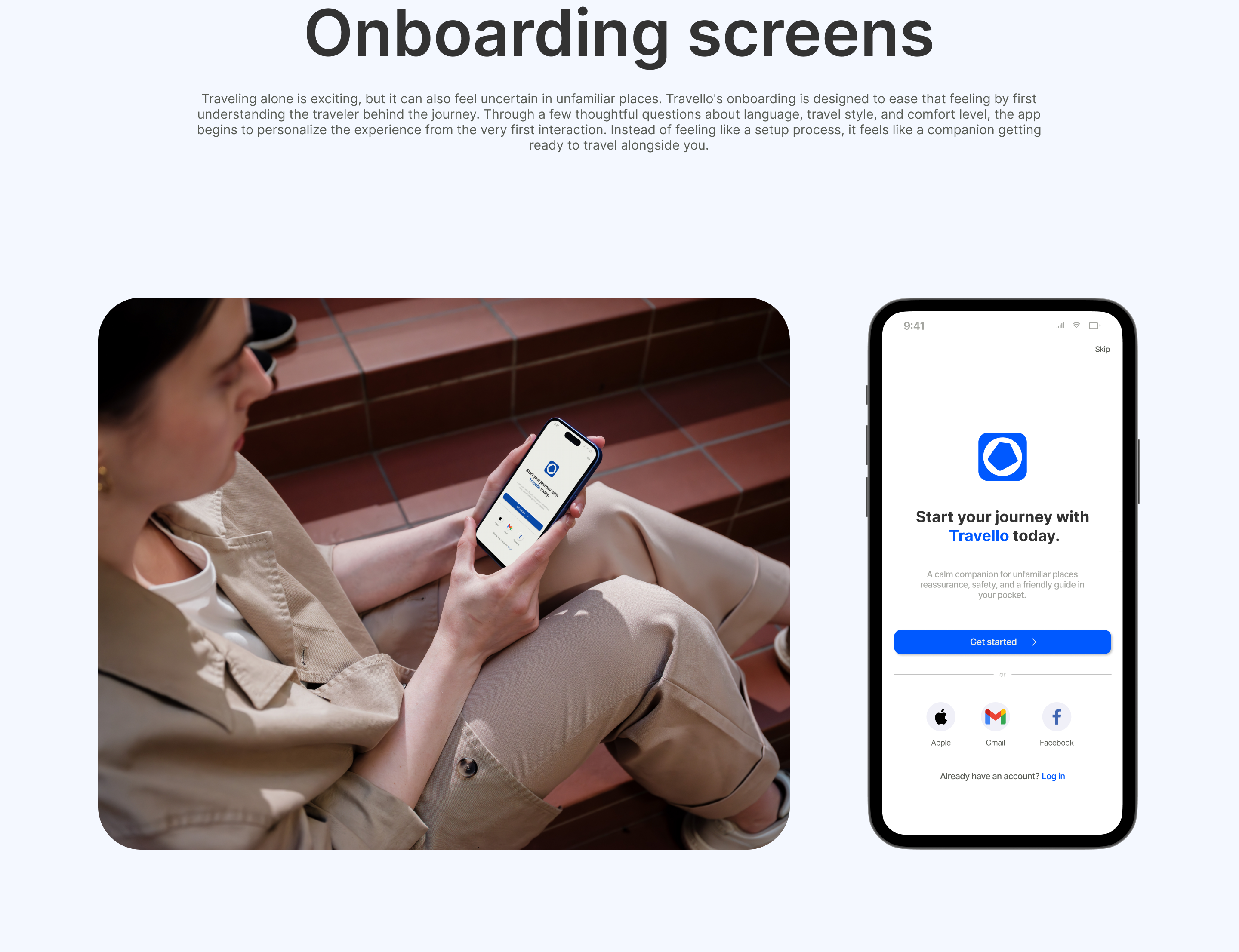 Travello onboarding screens