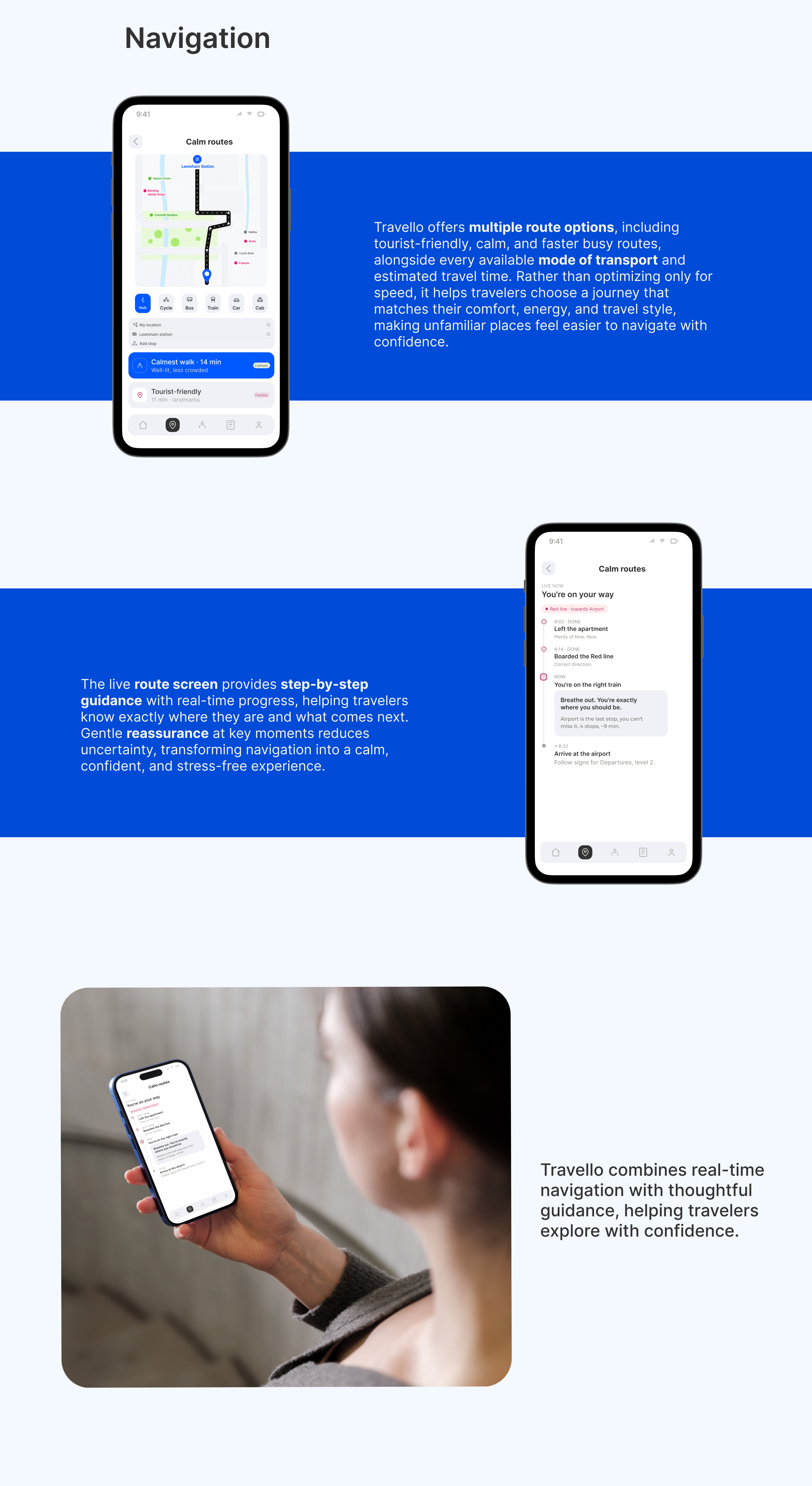 Travello real-time navigation